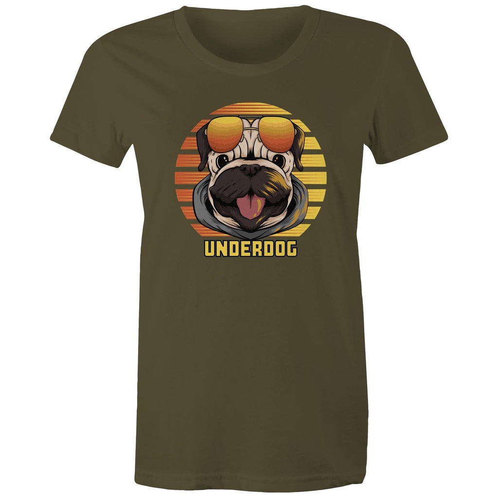 Underdog - Womens T-shirt Army Womens T-shirt animal Printed In Australia