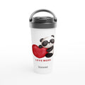 Panda Love Mode - White 15oz Stainless Steel Travel Mug Default Title Travel Mug Globally Fulfilled