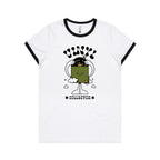 Vinyl Collector, Records - Women's Ringer Tee White Black Womens Ringer T-shirt Music Printed In Australia Retro