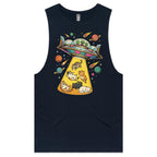 UFO Cat Abduction Mens Men's AS Colour Drop Arm Tank Top Navy Drop Arm Tank Top animal Printed In Australia Sci Fi