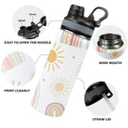 Pastel Rainbows - Insulated Water Bottle with Dual-Use Lid (18oz) Insulated Water Bottle with Dual-Use Lid (18oz) Printed Offshore