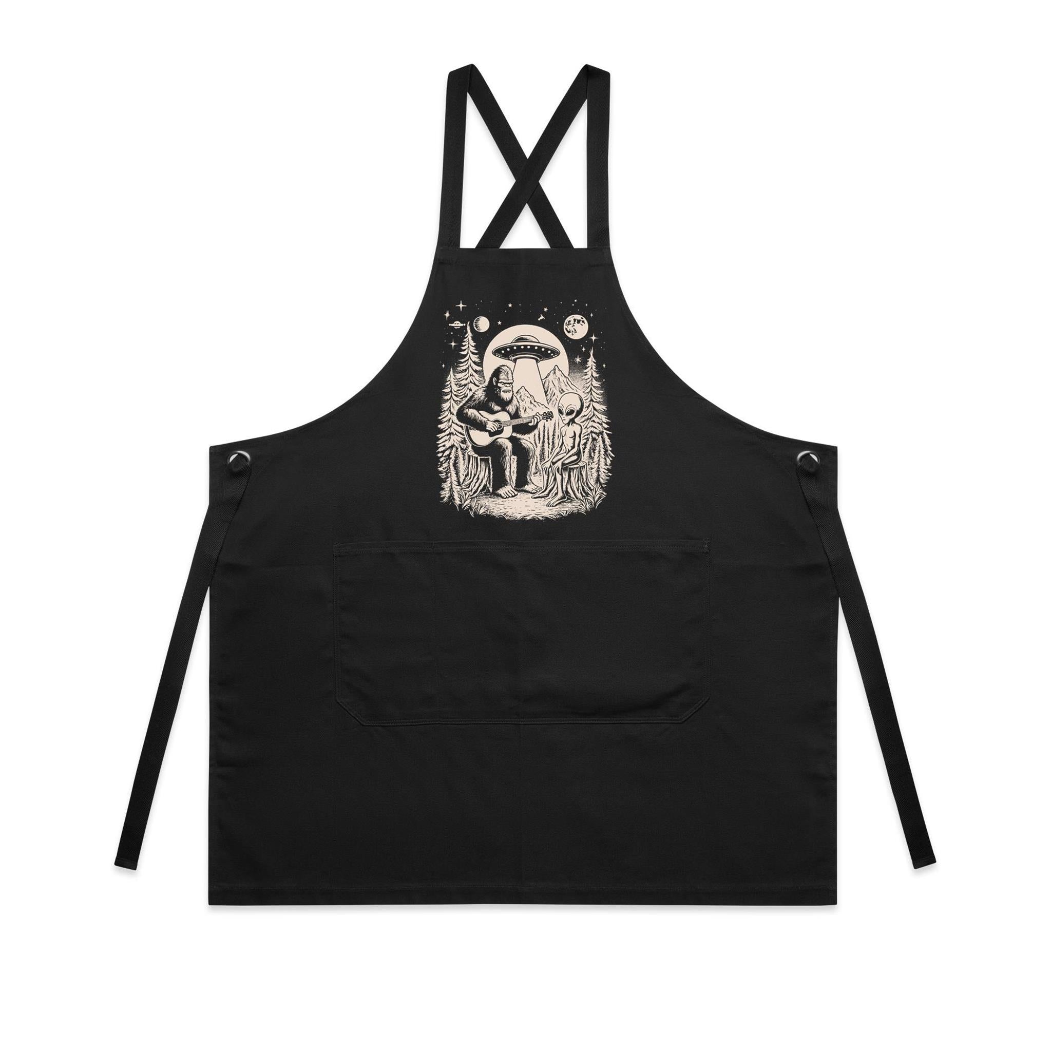 Alien And Bigfoot Playing Guitar - AS Colour Carrie Apron