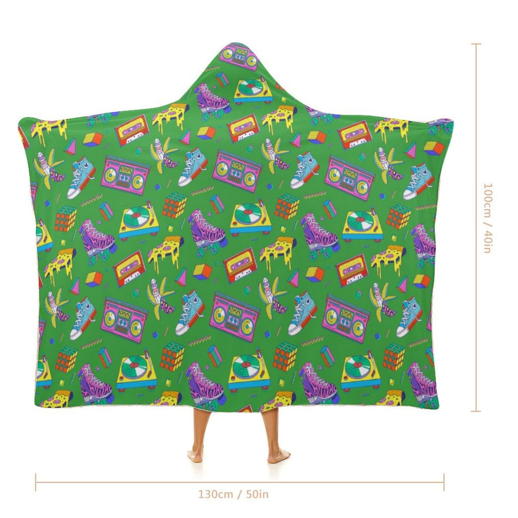 Bright 80's Kids Hooded Blanket 100cm x 130cm