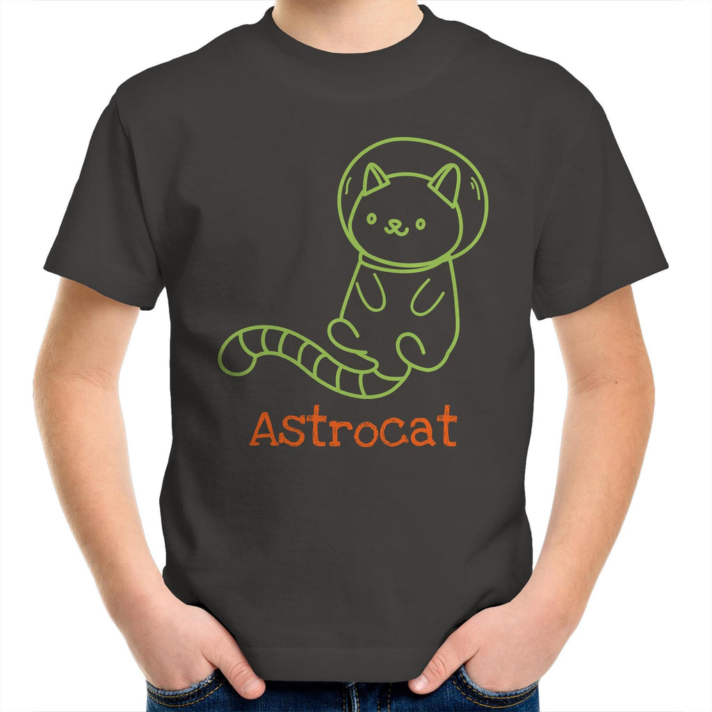 Astrocat, Cat Astronaut - Kids Youth T-Shirt Charcoal Kids Youth T-shirt animal Printed In Australia Space