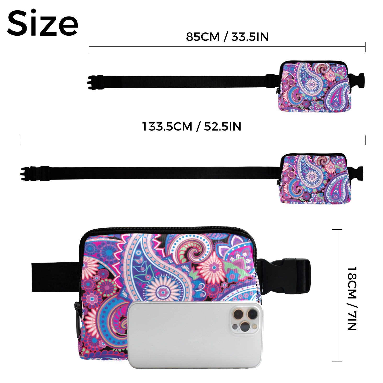 Purple Paisley - Belt Bag