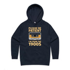 Please Be Patient, I'm From The 1900's Women's AS Colour Hoodie Navy Womens Hoodie Music Printed In Australia Retro