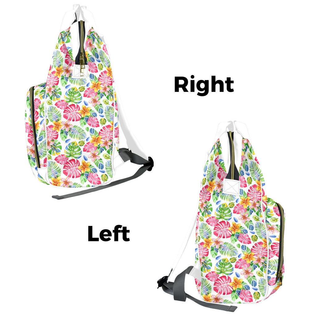 Bright Painted Tropical Multi-Function Backpack, Nappy / Diaper Bag Multi-function Backpack, Nappy / Diaper Bag Plants Printed Offshore