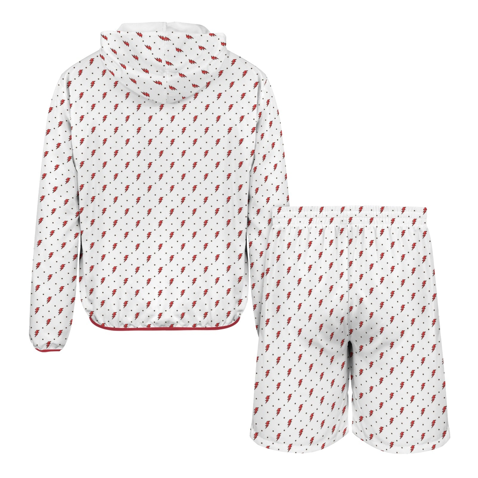 Red Lightning Men's Lightweight Sun Hoodie & Shorts Set Men's Lightweight Sun Hoodie & Shorts comic Printed Offshore