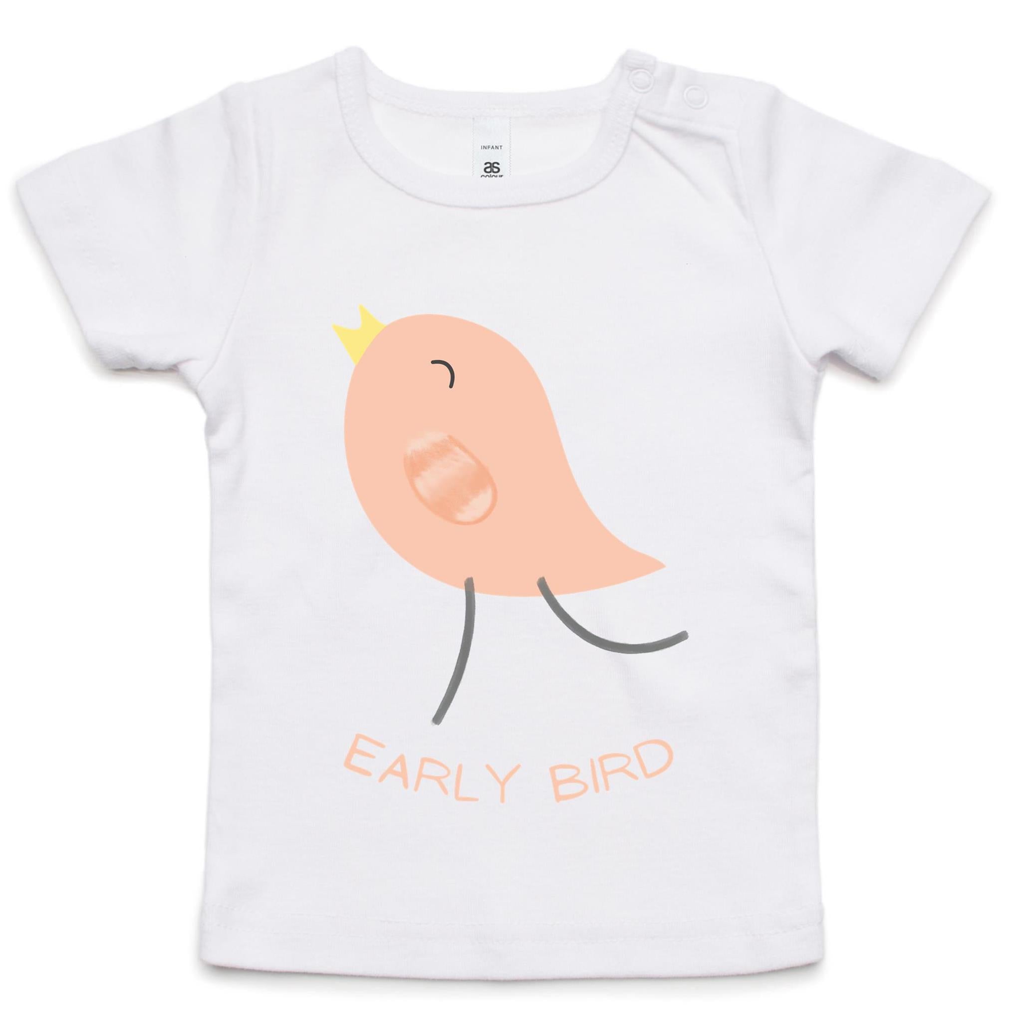 Early Bird - Baby T-shirt White Baby T-shirt animal Printed In Australia