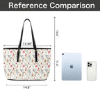 Australian Plants And Animals PU Leather Tote Bag Large