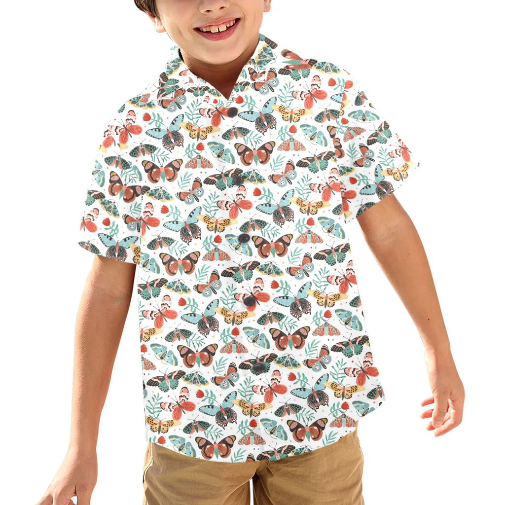 Pretty Moths And Butterflies Junior Kids Hawaiian Shirt