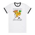 Pineapple Pizza Men's AS Colour Ringer Tee White Black Ringer T-Shirt Food Printed In Australia