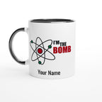 Personalised Mug - I'm The Bomb, Atom - White 11oz Ceramic Mug with Colour Inside Ceramic Black Personalised 11oz Mug customise Globally Fulfilled Name Personalise Science