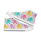 Elephant Dance - Kids High Top Canvas Shoes