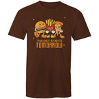 The Diet Starts Tomorrow, Hamburger And Fries - Mens T-Shirt Dark Chocolate Mens T-shirt Food Printed In Australia