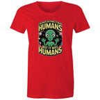 Alien, I'm Not Saying It Was Humans - Womens T-shirt Red Womens T-shirt Printed In Australia Sci Fi