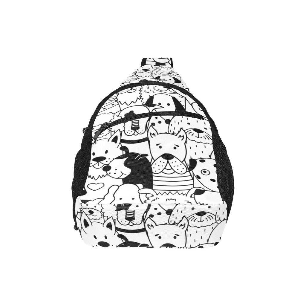 Black And White Dogs - Chest Bag