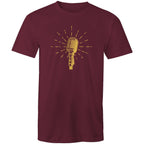 Retro Microphone - Mens T-Shirt Burgundy Mens T-shirt Music Printed In Australia Retro