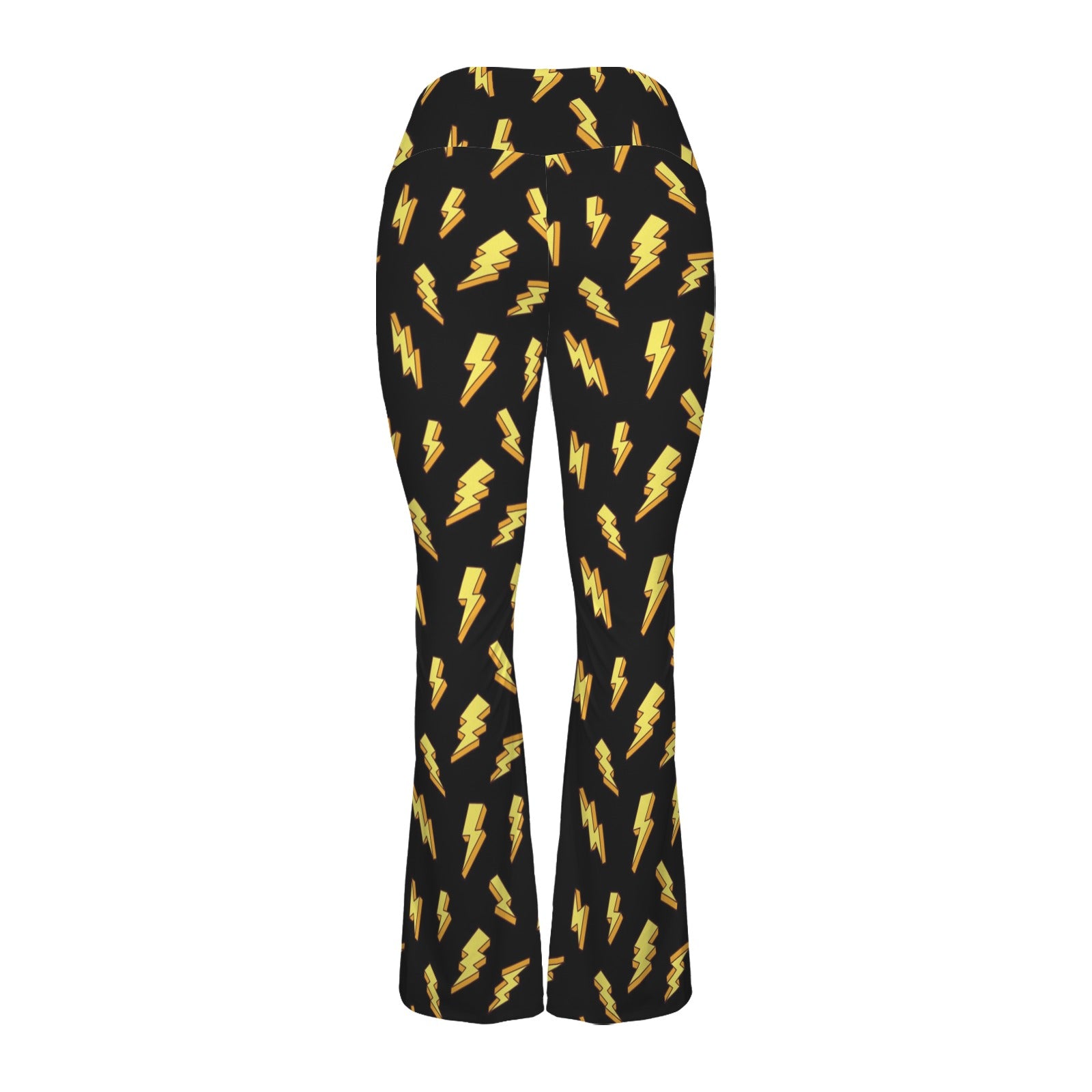 Lightning Bolts High Waist Crossover Tummy Control Flare Leggings High Waist Flare Leggings comic Printed Offshore
