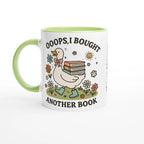 Personalised - Oops, I Bought Another Book - White 11oz Ceramic Mug with Colour Inside Ceramic Green Personalised 11oz Mug animal customise Globally Fulfilled personalise Reading