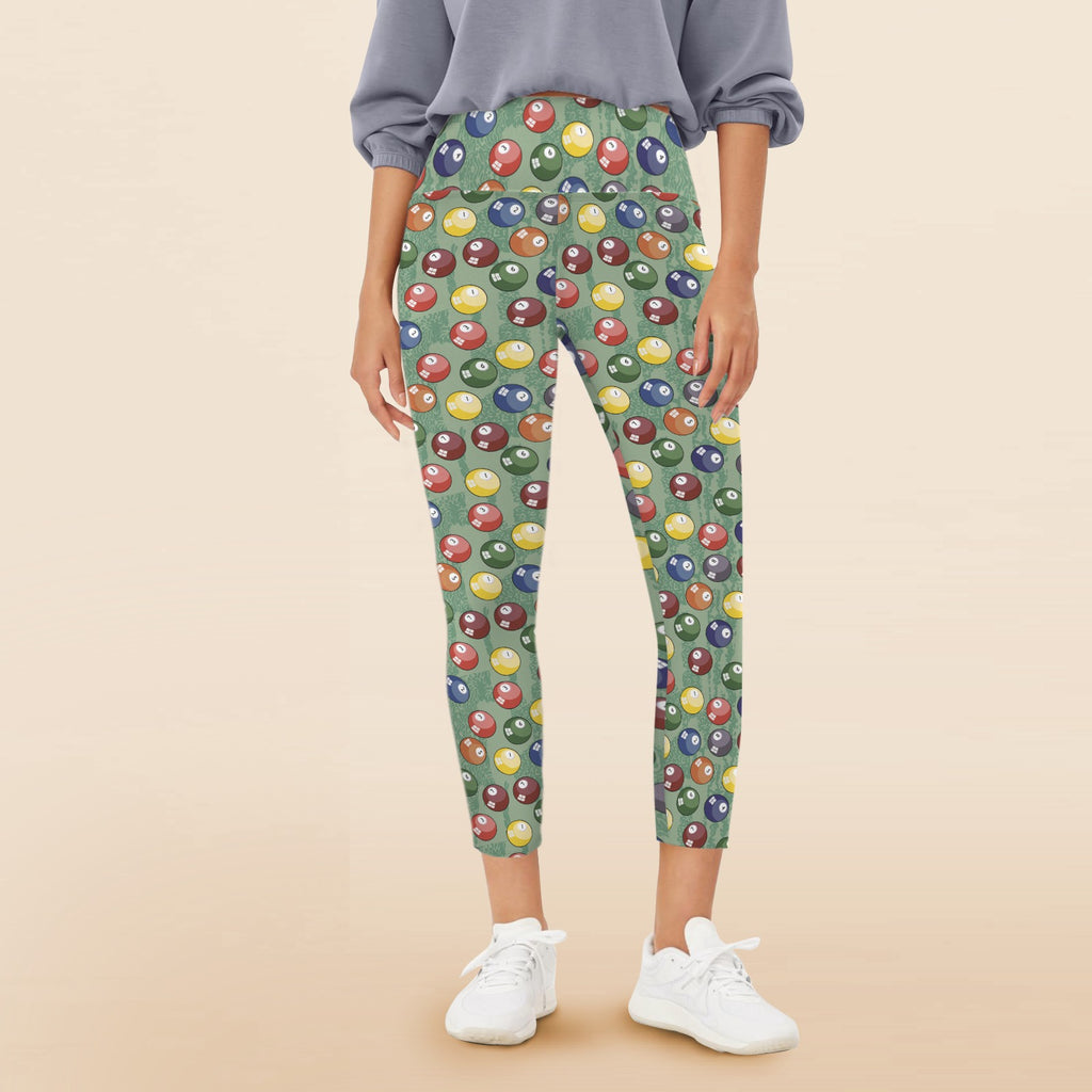 Pool Balls - Women's High Waist Pockets Yoga Leggings