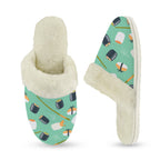 Sushi Women's Fur Trim Thick-Sole Indoor Slippers Women's Fur Trimmed Slippers Food Printed Offshore