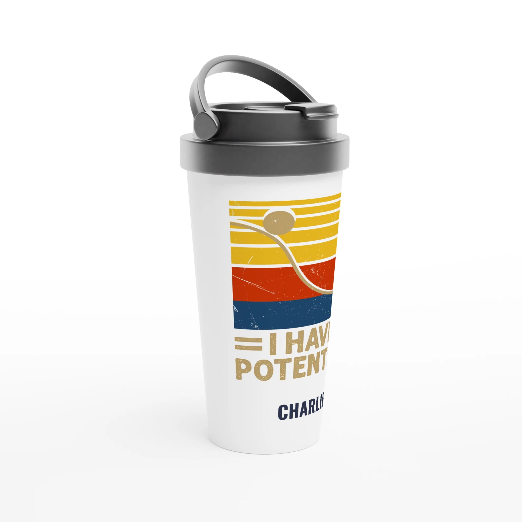 Personalised I Have Potential, Physics White 15oz Stainless Steel Travel Mug Personalised Travel Mug Globally Fulfilled Science