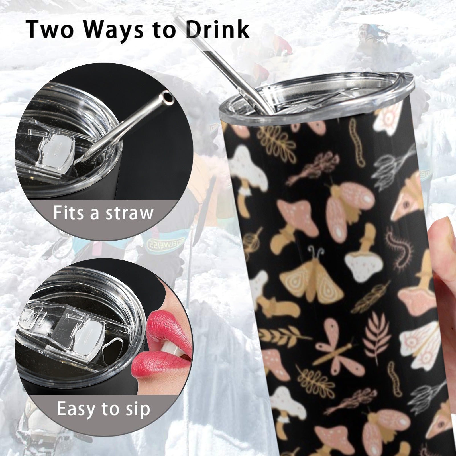Magic Moth - 20oz Tall Skinny Tumbler with Lid and Straw