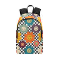 Happy Retro Flowers Fabric Backpack One Size Fabric Backpack Printed Offshore Retro