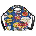 Blue Comic Book - Neoprene Lunch Bag One Size Neoprene Lunch Bag Printed Offshore