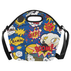 Blue Comic Book - Neoprene Lunch Bag One Size Neoprene Lunch Bag Printed Offshore