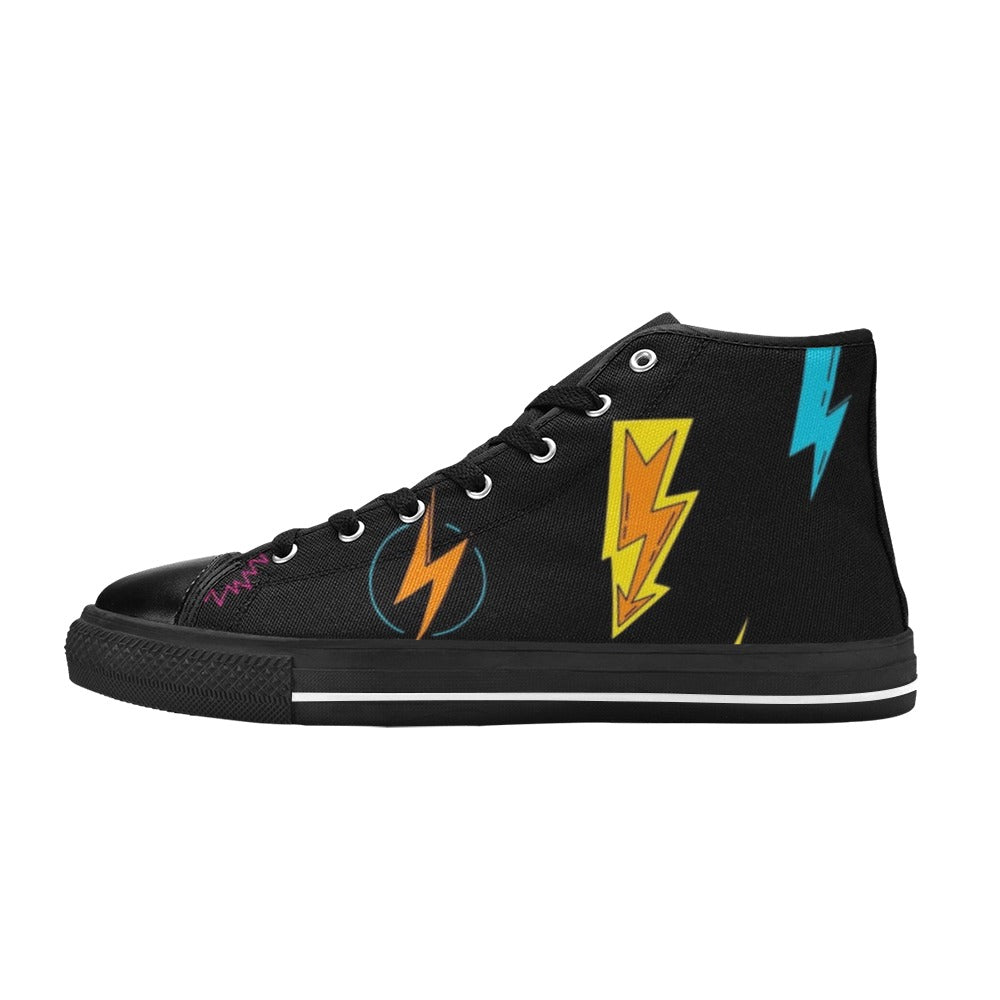 Fun Lightning - Kids High Top Canvas Shoes