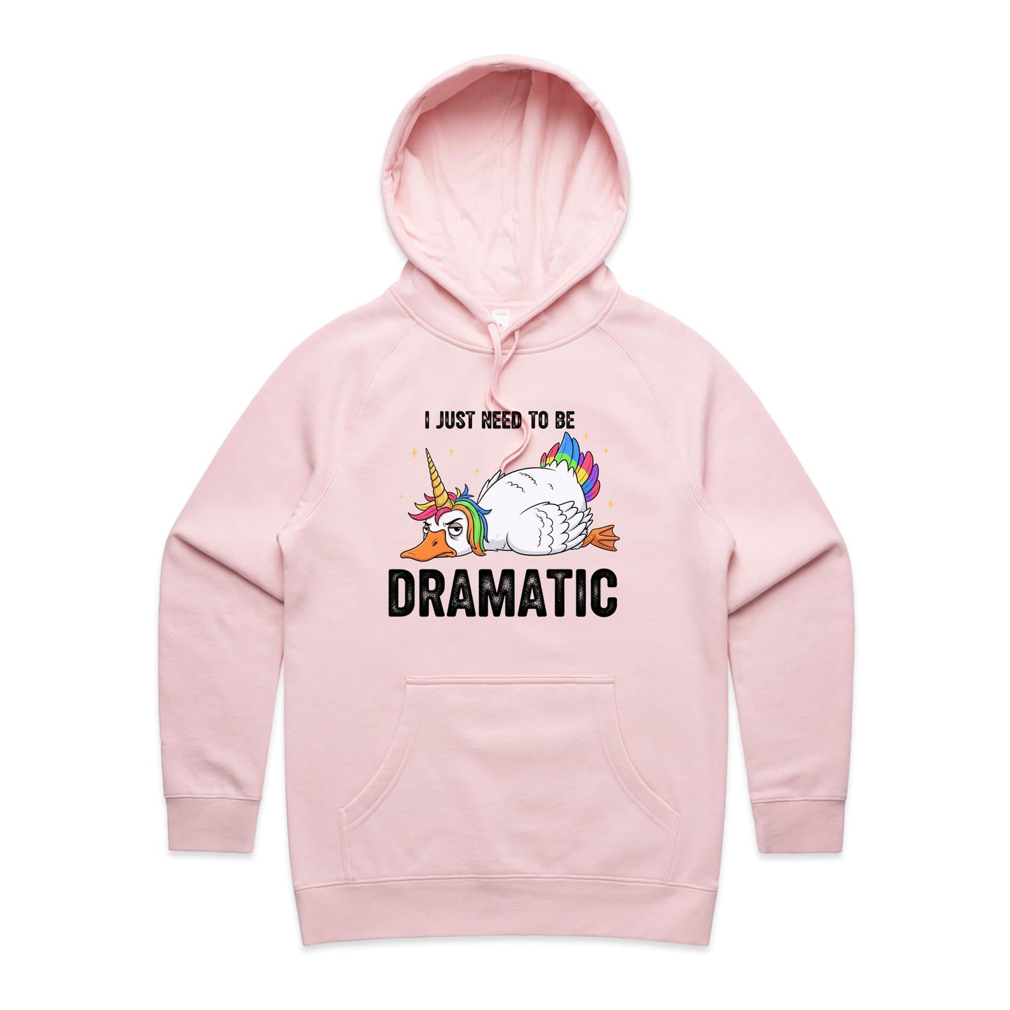 Dramatic Unicorn Goose Women's AS Colour Hoodie Pink Womens Hoodie animal Printed In Australia