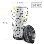 Music Time - 20oz Mobile Tumbler with Lid (Black Lock) 20oz Travel Mug Music Printed Offshore