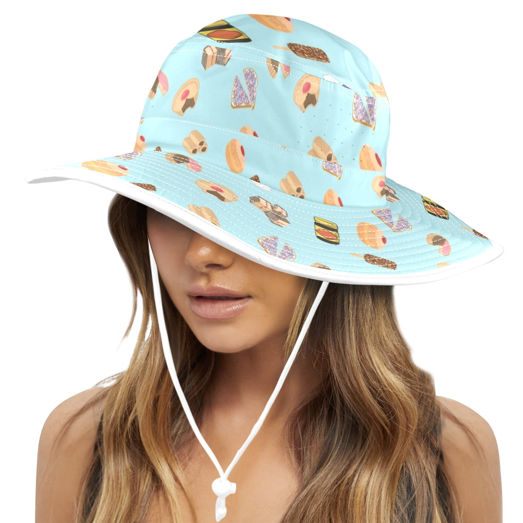 Classic Aussie Food Icons Wide Brim Bucket Hat Wide Brim Bucket Hat Australia Food Printed Offshore