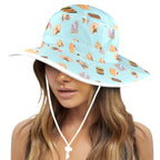 Classic Aussie Food Icons Wide Brim Bucket Hat Wide Brim Bucket Hat Australia Food Printed Offshore