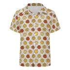 Round Pizzas On White Kids Youth Short Sleeve Button Up Shirt