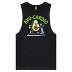 Avo-Cardio, Avocado Treadmill - Tank Top Tee Black Drop Arm Tank Top Fitness Printed In Australia