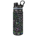 Equations In Green And Pink Insulated Water Bottle with Dual-Use Lid (18oz) One Size Insulated Water Bottle with Dual-Use Lid (18oz) Maths Printed Offshore Science