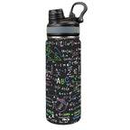 Equations In Green And Pink - Insulated Water Bottle with Dual-Use Lid (18oz) One Size Insulated Water Bottle with Dual-Use Lid (18oz) Maths Printed Offshore Science