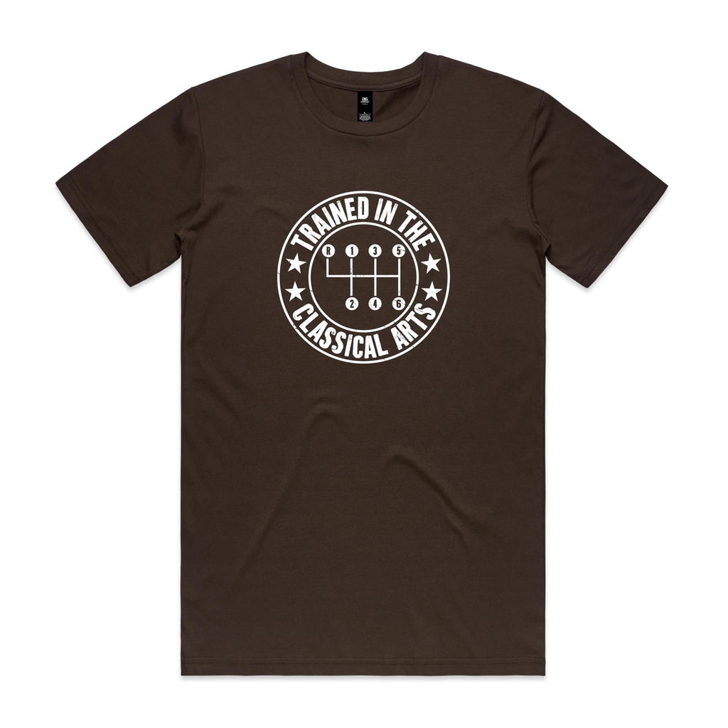 Manual Car Gears Men's AS Colour T-shirt Dark Chocolate Mens T-shirt Printed In Australia