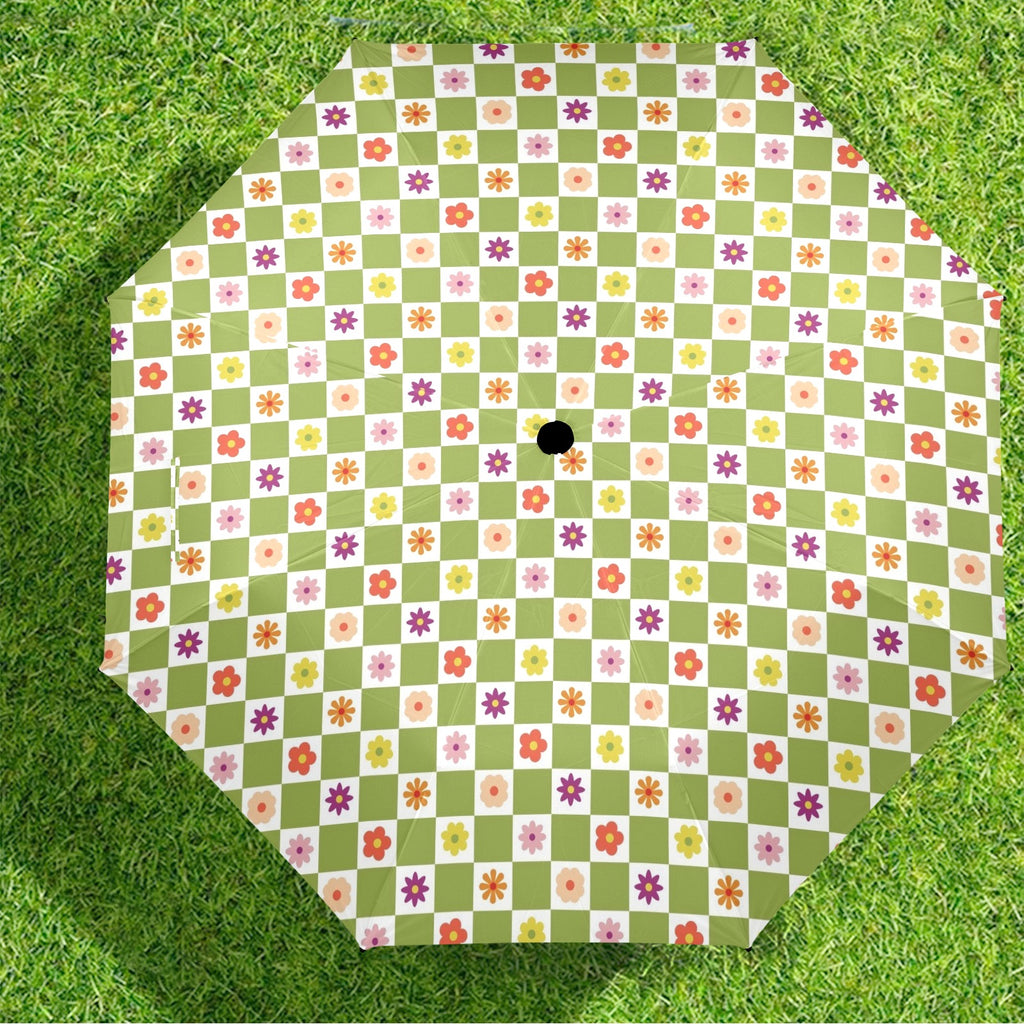 Flower Check Umbrella Umbrella Plants Printed Offshore