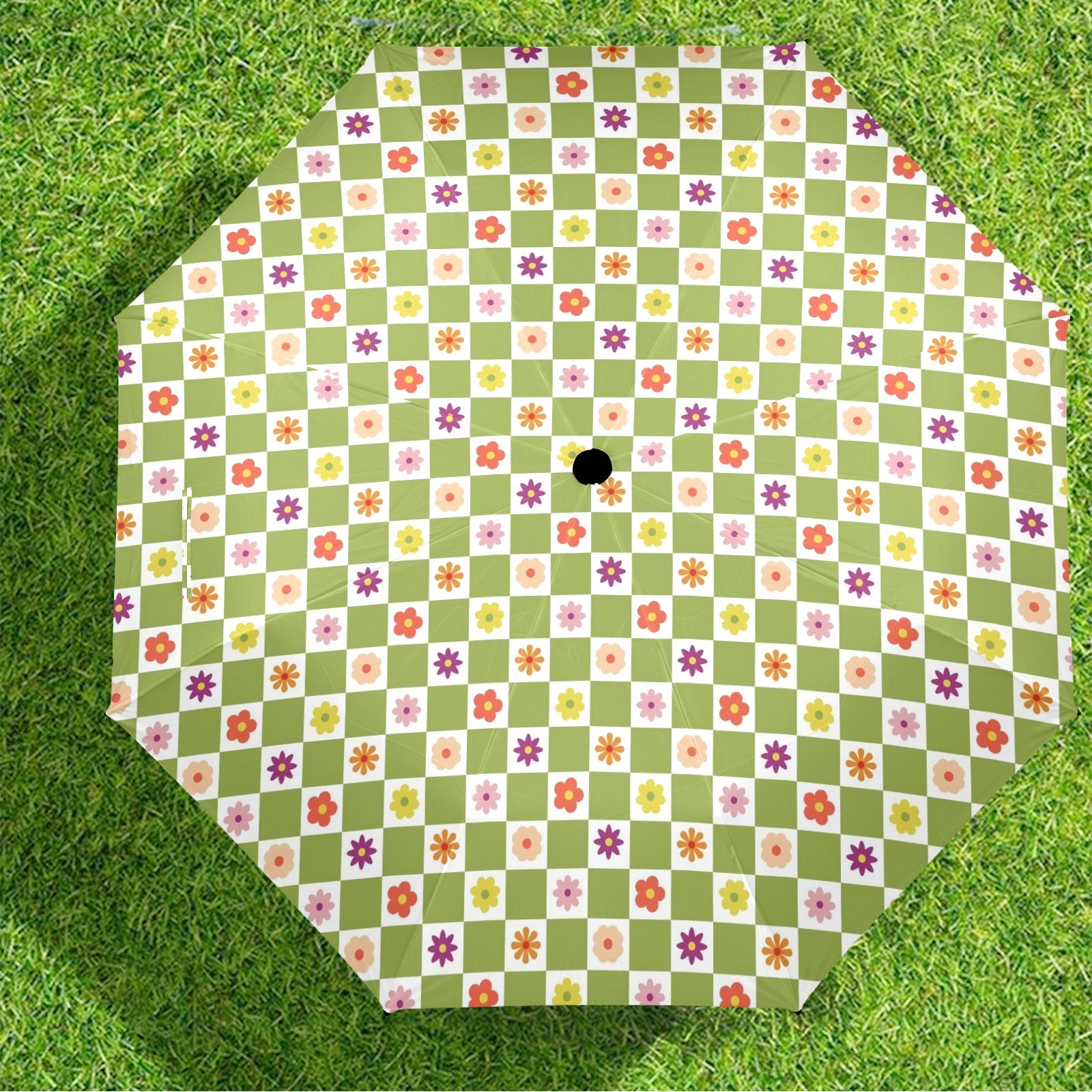 Flower Check Umbrella Umbrella Plants Printed Offshore
