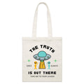 The Truth Is Out There, Alien UFO Parcel Canvas Tote Bag Default Title Small Tote Bag Printed In Australia Sci Fi