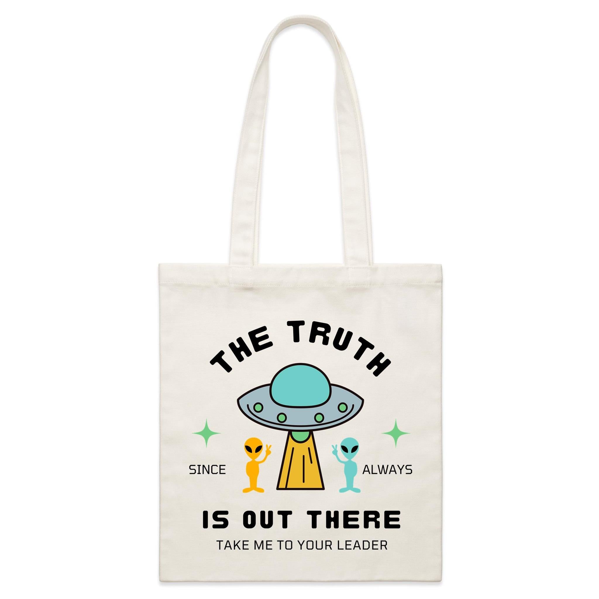 The Truth Is Out There, Alien UFO - Parcel Canvas Tote Bag Default Title Small Tote Bag Printed In Australia Sci Fi