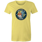 Addicted To Coffee - Womens T-shirt Yellow Womens T-shirt Coffee Printed In Australia