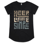 Keep Life Simple - Womens Scoop Neck T-Shirt Black Womens Scoop Neck T-shirt Printed In Australia