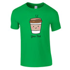 Personalised - Coffee Characters - Classic Unisex Crewneck T-shirt Irish Green Personalised T-shirt Coffee Customise Globally Fulfilled Personalise