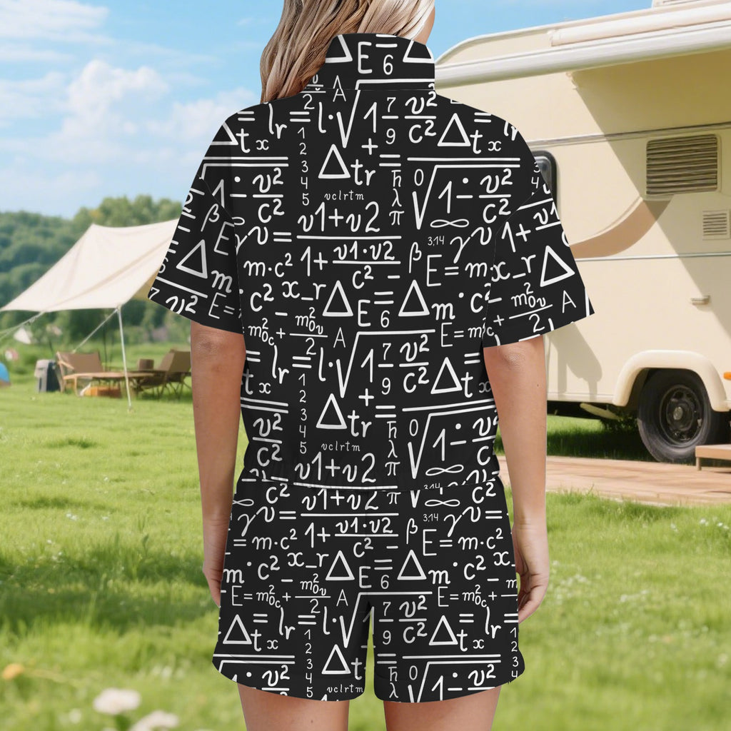 Mathematics Women's Windbreaker Short Set Women's Windbreaker Short Set Maths Printed Offshore