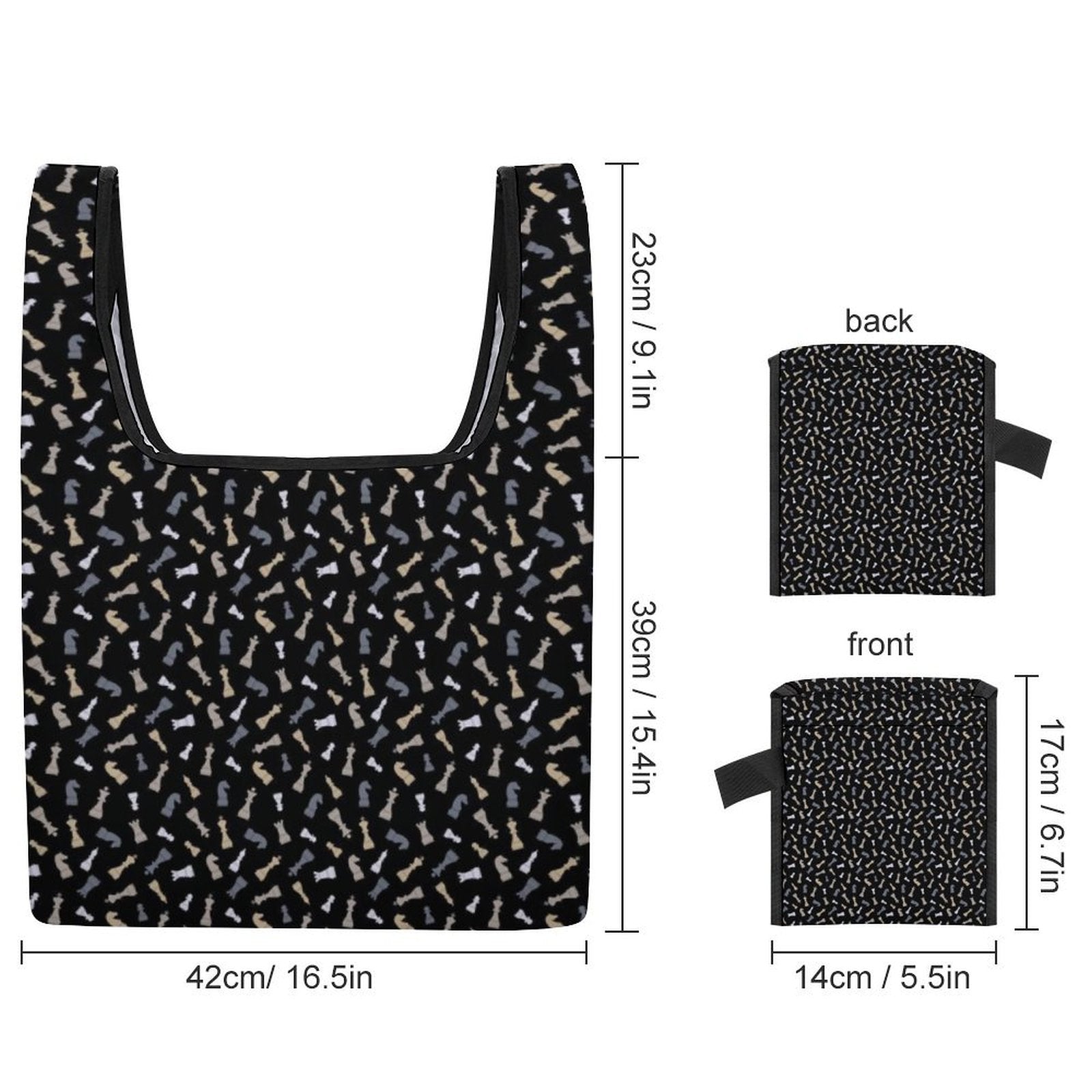 Chess Pattern Foldable Shopping Bag